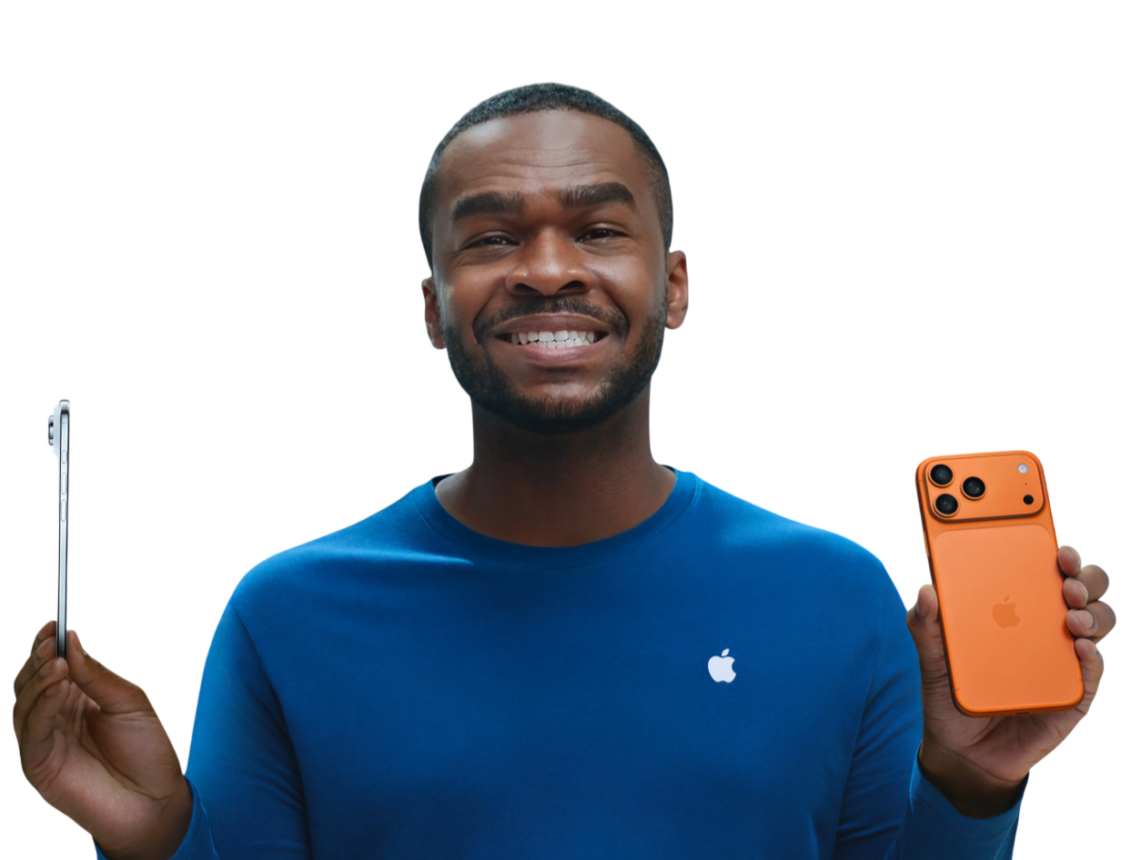 Conseiller iPhone Kin présentant des iPhone à Kinshasa