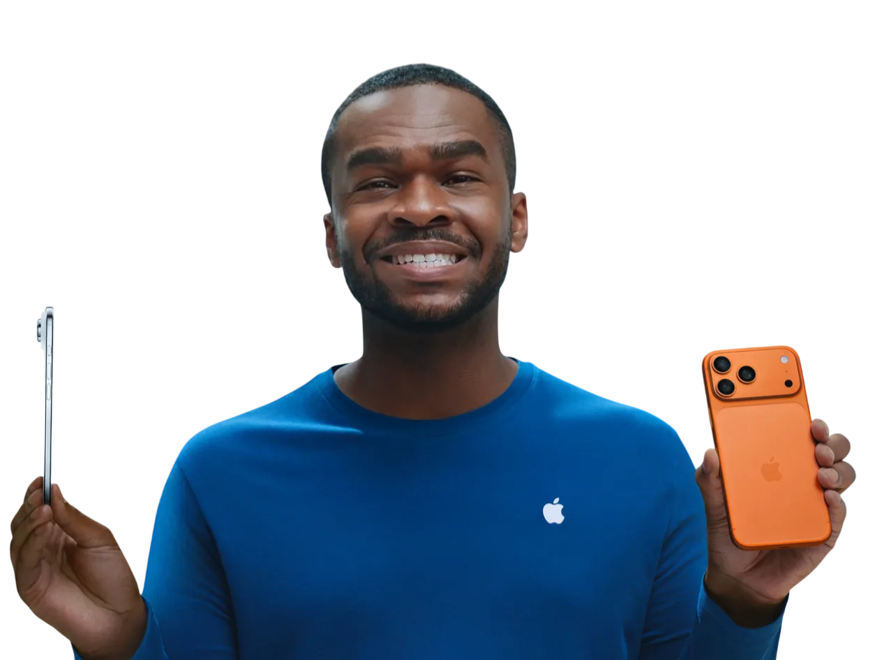 Conseiller iPhone Kin présentant des iPhone à Kinshasa